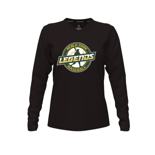 [FTLVCFBK-FYXS-LOGO1] Decker Comfort T-Shirt (Female Youth XS, Black, V Neck, Logo 1, Long Sleeve)