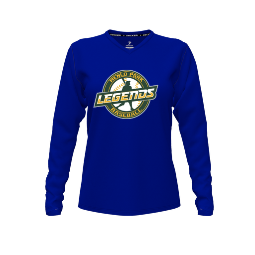 [FTLVPTRY-FYXS-LOGO1] Decker Performance T-Shirt (Female Youth XS, Royal, V Neck, Logo 1, Long Sleeve)